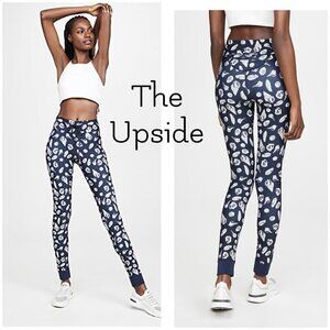 The Upside Shells Yoga Pants Navy cream stretchy yoga athleisure